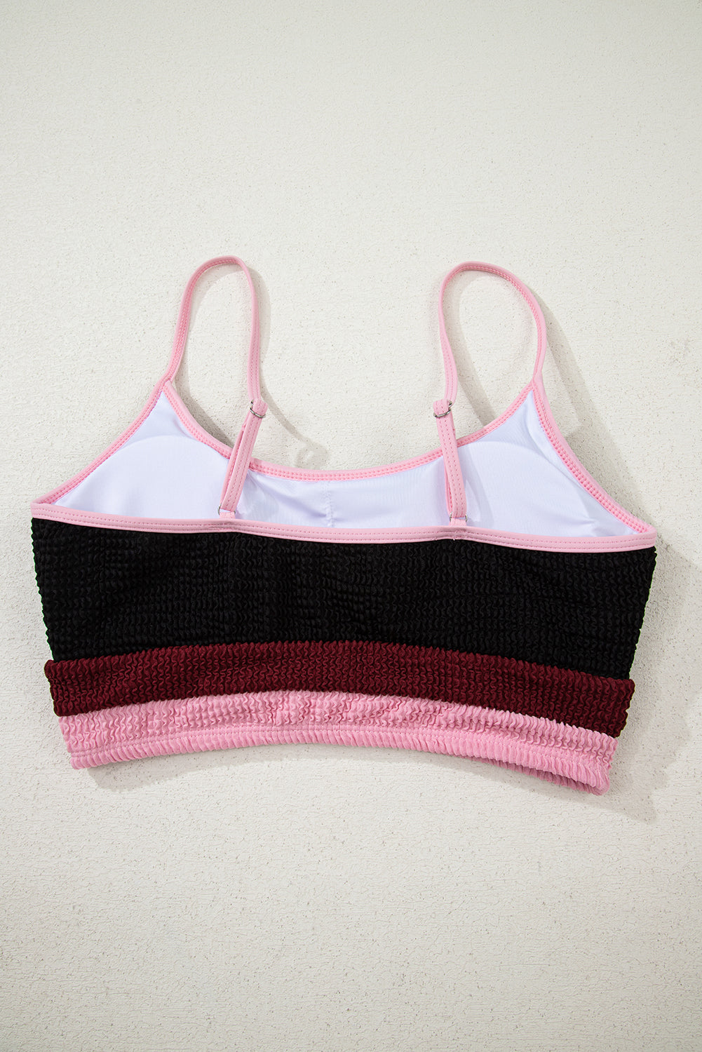 Burgundy Color Block High Waisted Sexy Bikini Set